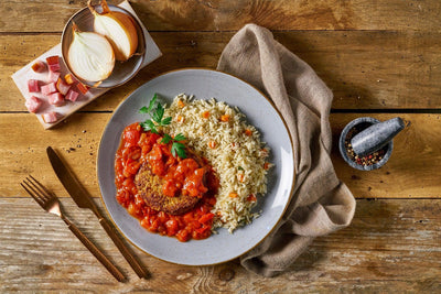 HOFMANNs Überraschungsbox: Reis-Tomaten-Sauce-Patty mit Kräutern – echter Hochgenuss!.