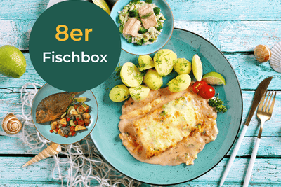 Fisch-Box von HOFMANNs: Fischfilet, Kartoffeln, Salat & Limette – Restaurantqualität genießen!.