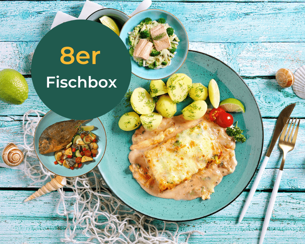 Fisch-Box von HOFMANNs: Fischfilet, Kartoffeln, Salat & Limette – Restaurantqualität genießen!.