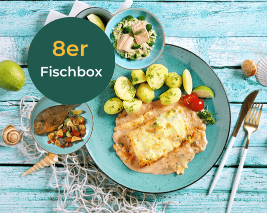 Fisch-Box von HOFMANNs: Fischfilet, Kartoffeln, Salat & Limette – Restaurantqualität genießen!.