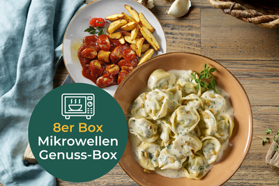 Cremige Tortellini & Currywurst-Kartoffeln – eine kulinarische Reise in der HOFMANNs Mikrowellen-Genuss-Box.
