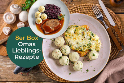 Omas Lieblingsrezepte von HOFMANNs: Käsespätzle, Knödel, Braten & Rotkohl – traditionelle Klassiker.