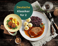HOFMANNs Deutsche Klassiker: Roastbeef, Rinderrouladen, Knödel, Kartoffeln & Rotkohl.