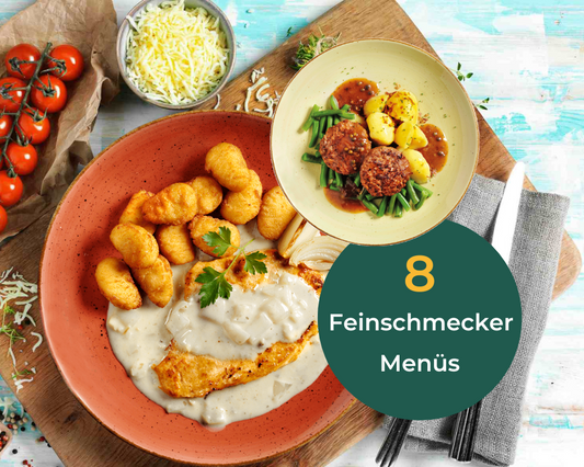 HOFMANNs Feinschmecker-Box: Hähnchen in Sahnesauce, Kroketten & Frikadellen für puren Genuss.