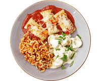 Hofmanns Shop Nudelplatte „Osteria“: Verschiedene Pasta in cremiger & roter Sauce, italienisch genießen.